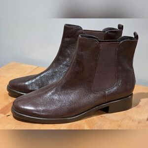 Women's Brown Leather Chelsea Boots, Size 8.5